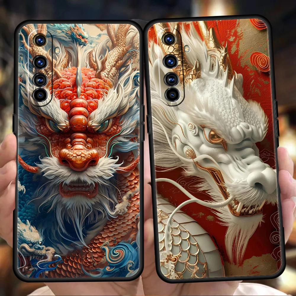 Cartoon Dragon Phone Case for Oppo A17 A12 A57 A74 A16 Find X5 X6 A52 A53 A54 A15 Reno 6 Z 7 Pro A9 2020 5G Silicone Shell Capas