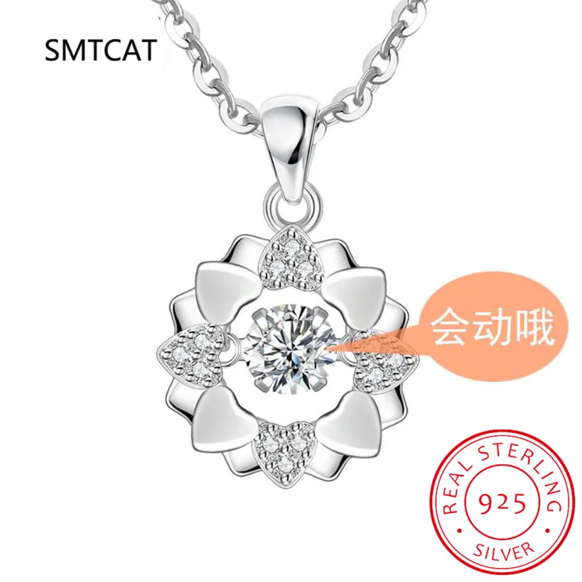1/0.8 CT Moissanite Pendant For Women Simulated Diamond Necklace S925 Sterling Silver Jewelry Girl Valentine\'s Day Gift