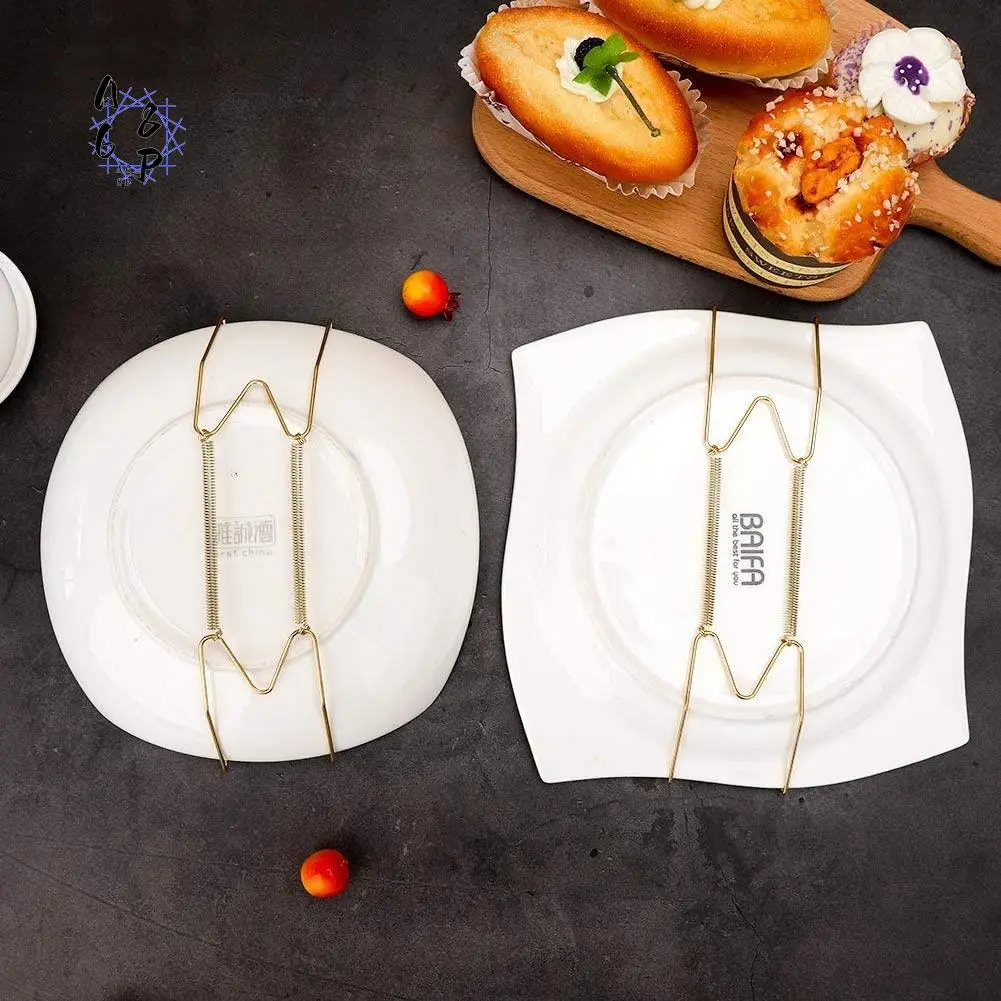 A68P-Stainless Steel Plate Hangers For Walls Compatible Decorative Plates Hooks Dish Diaplay Holder With 10 PCS Wall Hooks