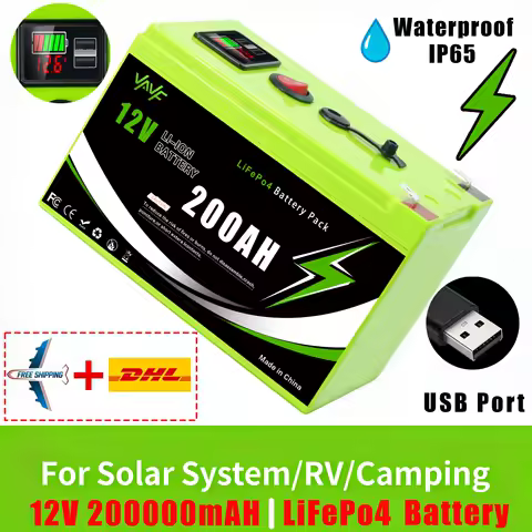 🌏200AH 12v Rechargeable Battery Lithium Iron Phosphate Battery with BMS for Reliable RV🌏Off-Grid, Marine&amp;Solar Applications