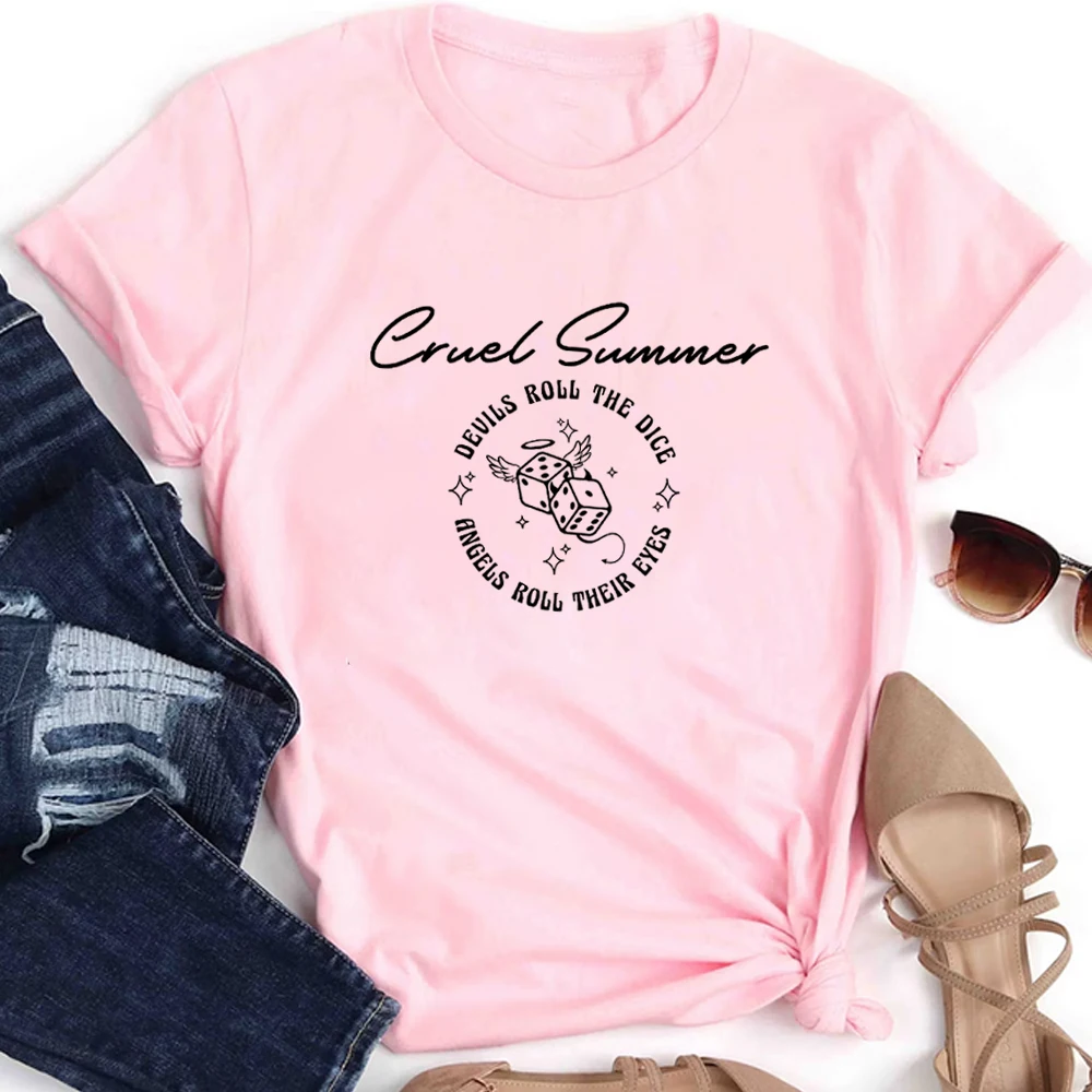 Retro Cruel Summer T-shirt Vintage Printed Shirts Women Trendy Graphic Shirt Y2k Top Gift for Girlfriend Aesthetic Clothes