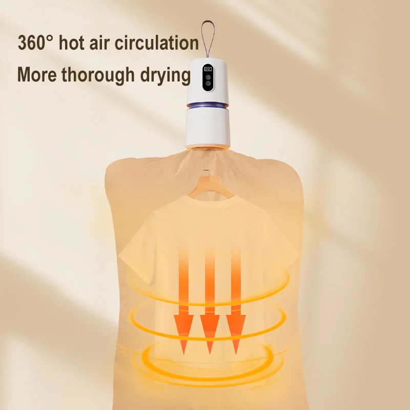 Portable Mini Travel Heating Dryer Machine Household Baby Clothes Drying Device Compact Size PTC Heating with Power off Protecti