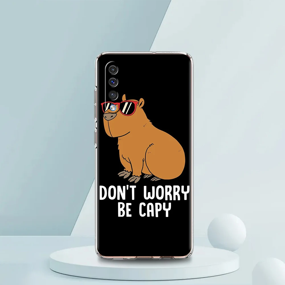 Cartoon Capybara Transparent Phone Case for Samsung Galaxy A12 A50 A52 A70 A40 A10 A20 A30 A02 A03S A04 Cover Silicone Shell Bag