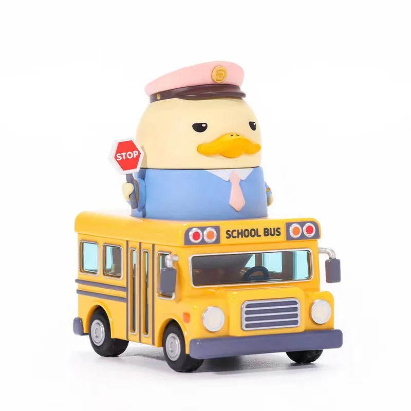 Kawaii School Bus YA! Series DUCKOO Action Figure Toys Room Car Decorate Gifts for Kids Original Cute 9.4cm DUCKOO Doll Toys