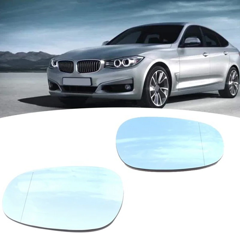 1 Pair Wing Mirror Glass Blue Heated Blind Spot For -BMW 3 Series E90 E92 E93 LCI 2009-2013 51167252893, 51167252894