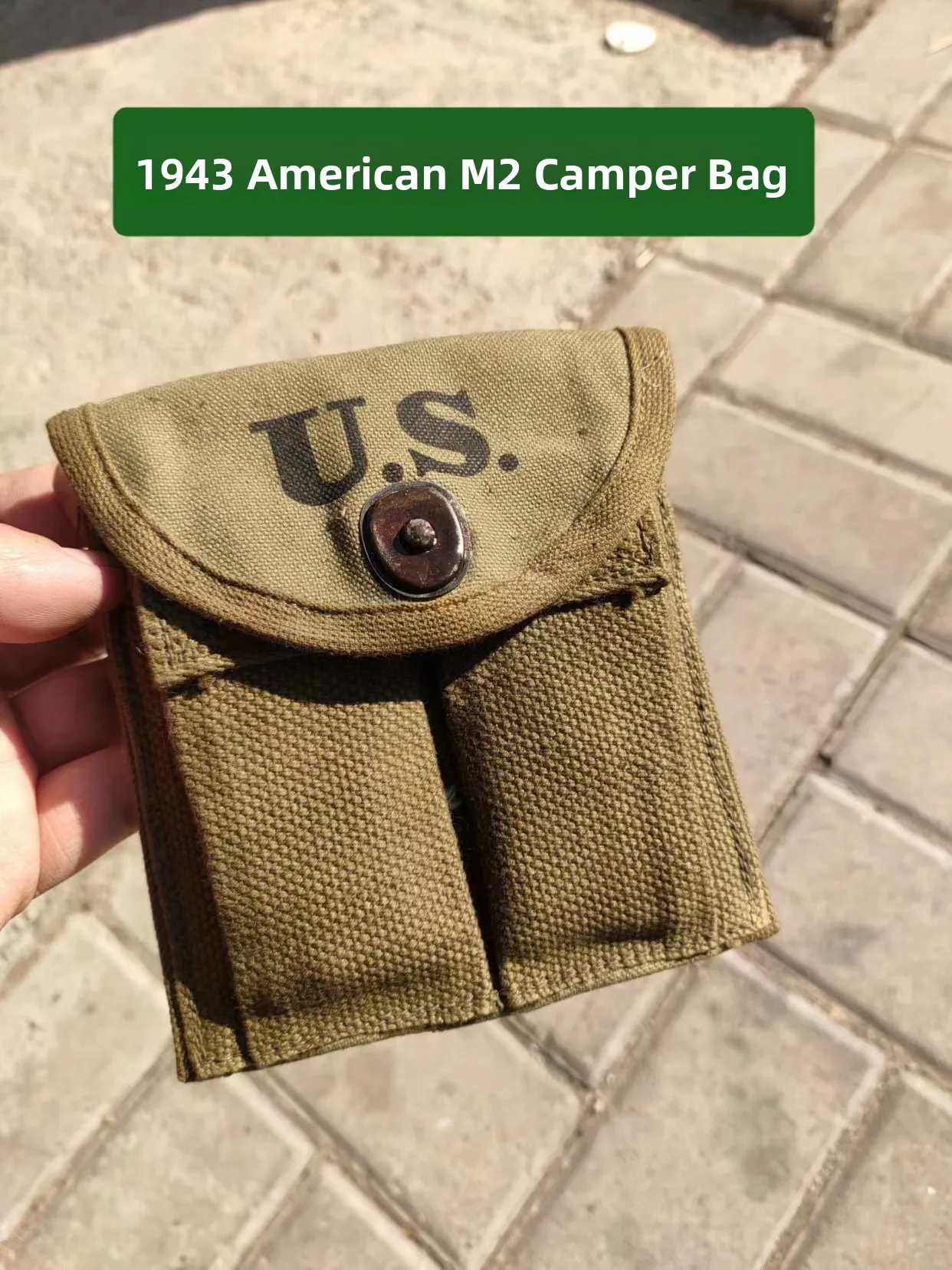 American Style M1 Tactical Small Bag Outdoor Thick Canvas Waist Bag Earth Yellow Storage Parts Bag for Camping And Travel