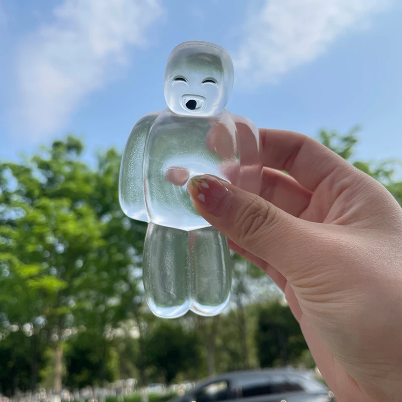 Cute Squishy Transparent Jelly Robot Squeeze Toy Super Soft Slow Rebound Water Sense Cartoon Toy Kawaii Stress-relieving Gift