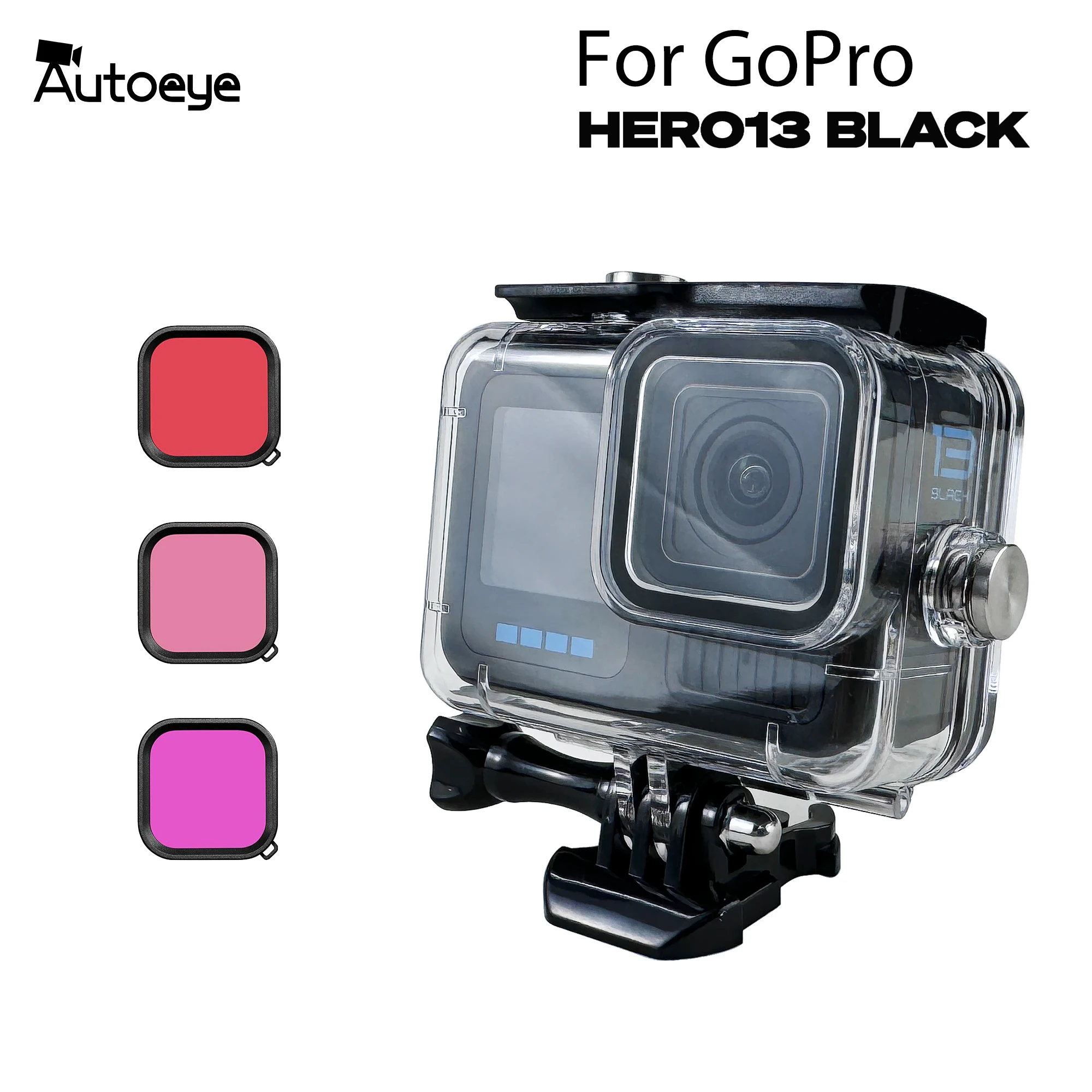 GoPro Hero 13 12 Black Waterproof Case Housing Diving Protective Underwater Dive Cover 60M For Go Pro 9 10 11 GoPro Accessorie