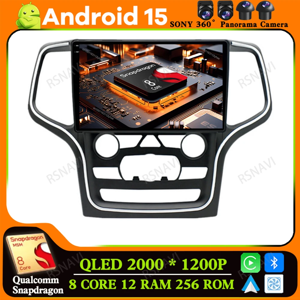 

Android 15 For Jeep Grand Cherokee WK2 2014 - 2022 Navigation Car Radio 5G WIFI Multimedia Viedo Player GPS Qualcomm BT