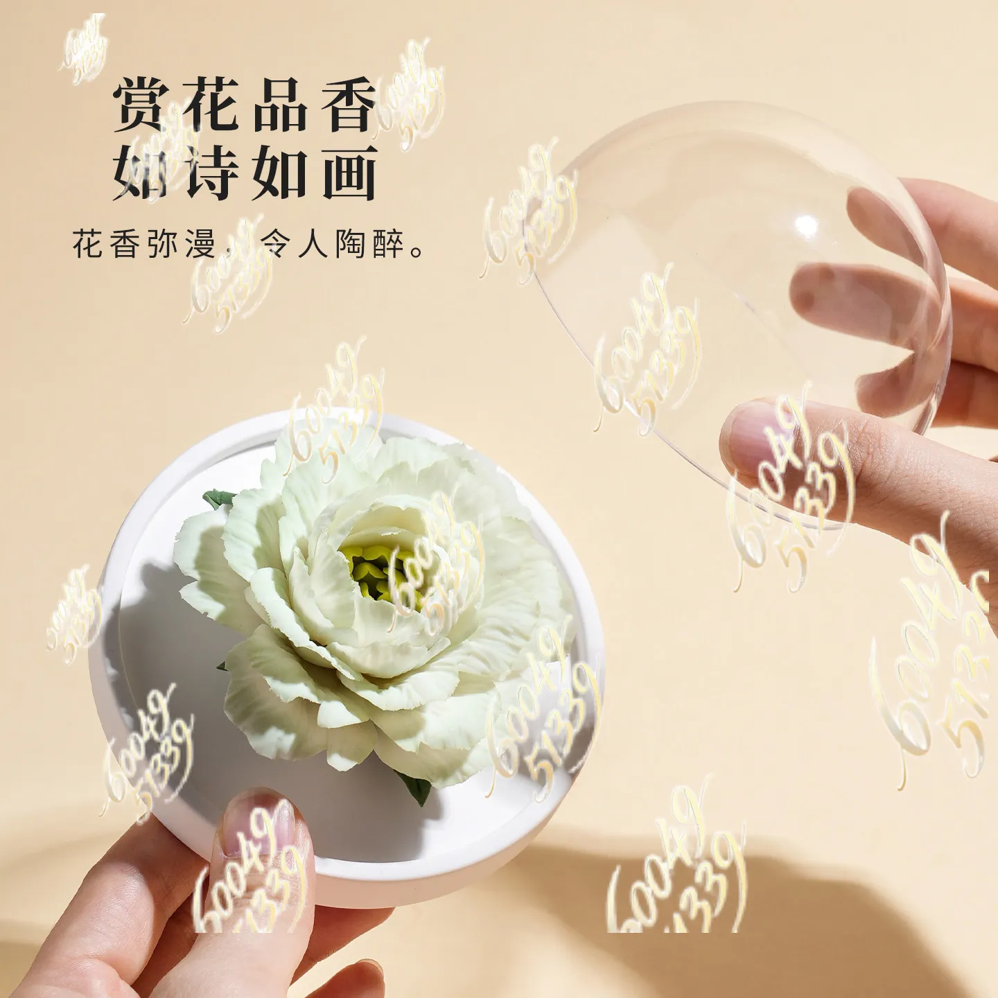 Peony Porcelain Flower Aromatherapy Gift Box Ceramic Fireless Diffuser, Accessible Luxury Elegant Souvenir for Birthday Gifting