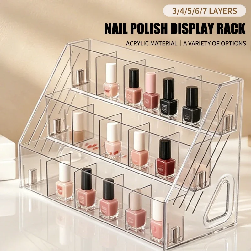 Acrylic Nail Polish Display Rack Transparent Cosmetic Organizer Multi-layer Simple Mounting Rack Stand Holder