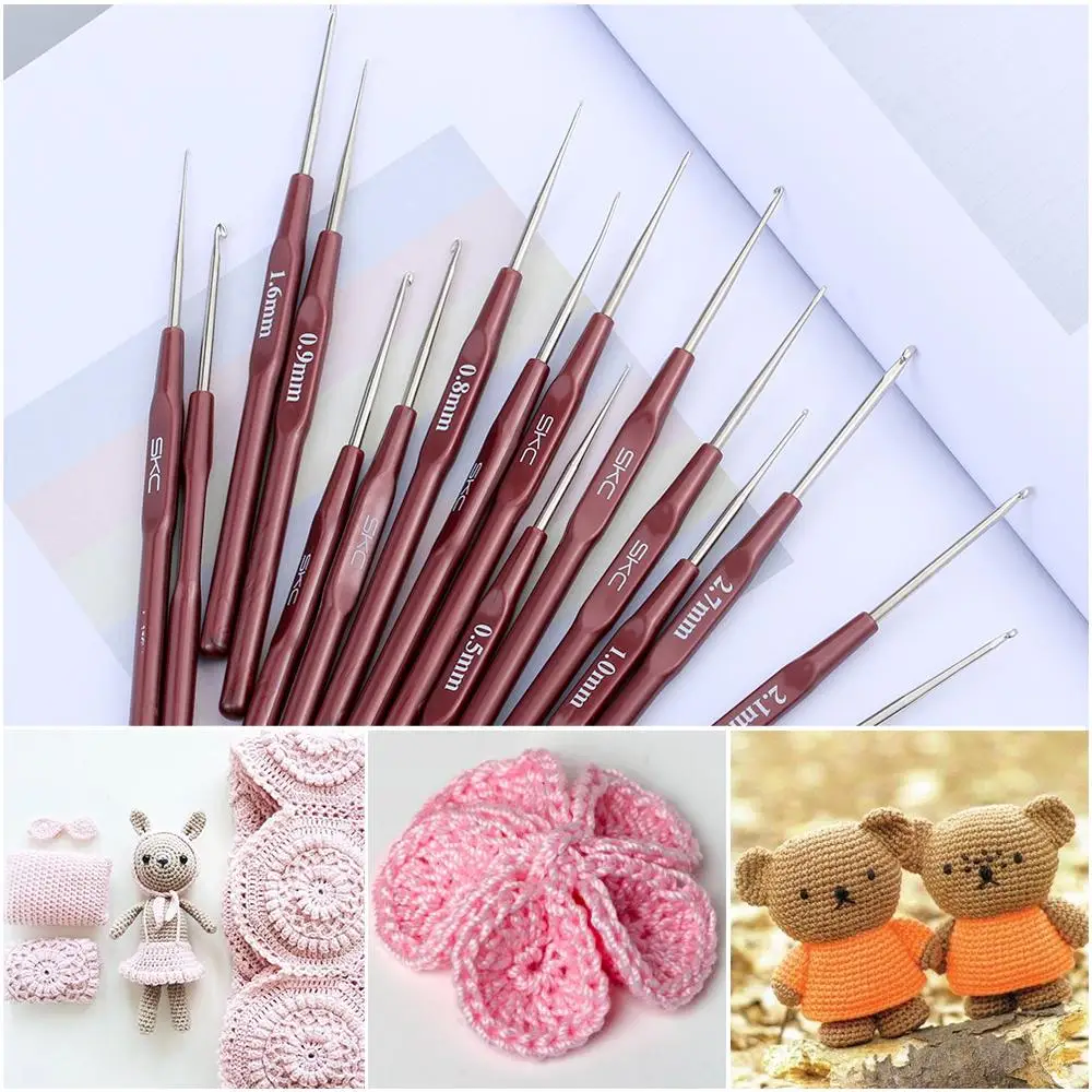 

0.5mm-2.7mm Small Size DIY Tools Lace Crochet Hook Knitting Needles Weave Yarn