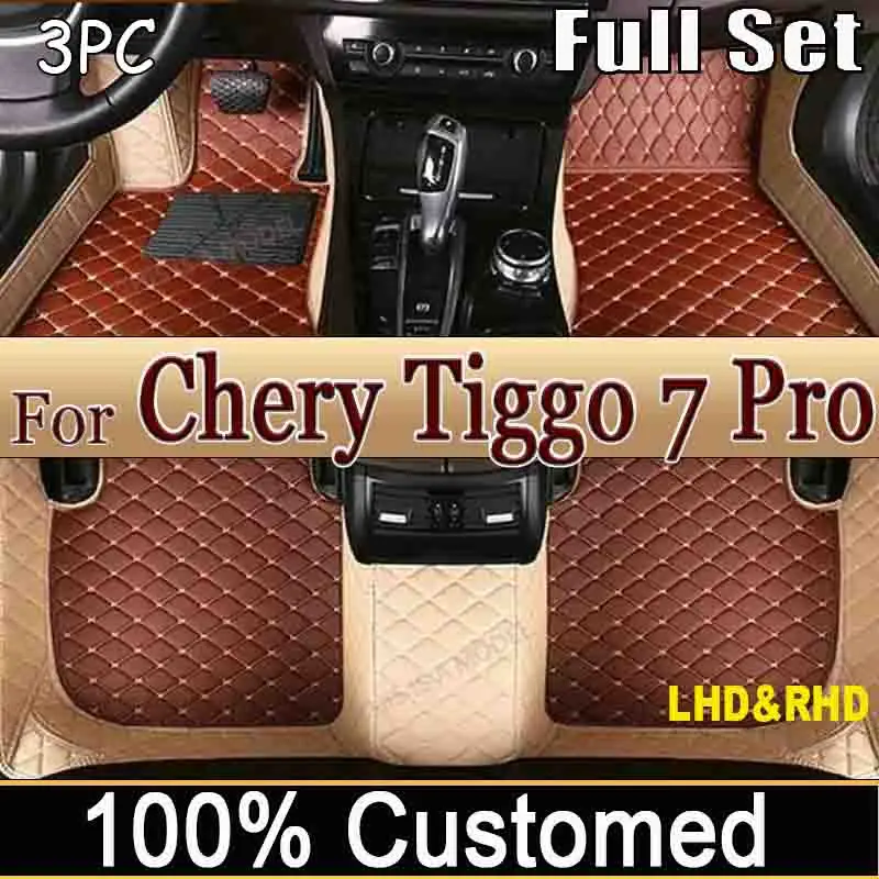 

100%, кожаные автомобильные напольные коврики на заказ для Chery Tiggo 7 Pro 2021, коврики, подкладки для ног, аксессуары