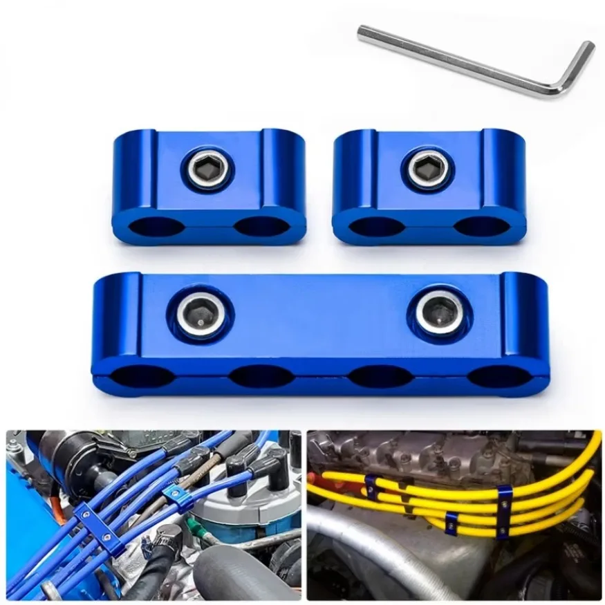 

1 set Car Spark Plug Electrical Wire Clamp Separator Line Ignition Cable Clip aluminium alloy Universal Auto Decoration