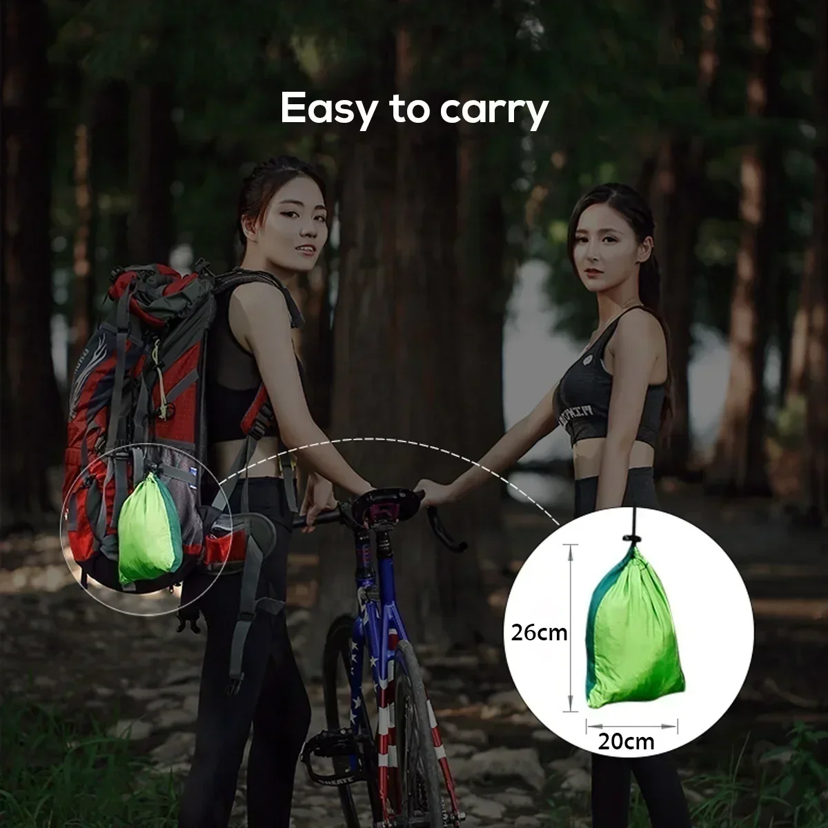 Ultralekki Hamak Podwójny Spadochronowy z Moskitierą Krzesło Wiszące Kempingowe Meble Turystyczne Rekreacyjne