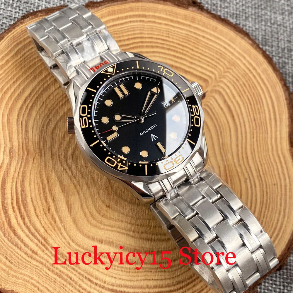 41mm Men Automatic Watch Japan NH35A/PT5000 Movement Transparent Back Rotating Bezel Luminous Marks Sapphire Glass Steel Strap