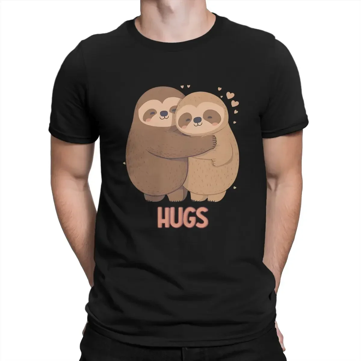 Sloth Cute HugsAnti Substance Abuse Cute Fat Tshirt Classic Men Grunge Teenager Tshirts Tops Loose Cotton Crewneck T Shirt