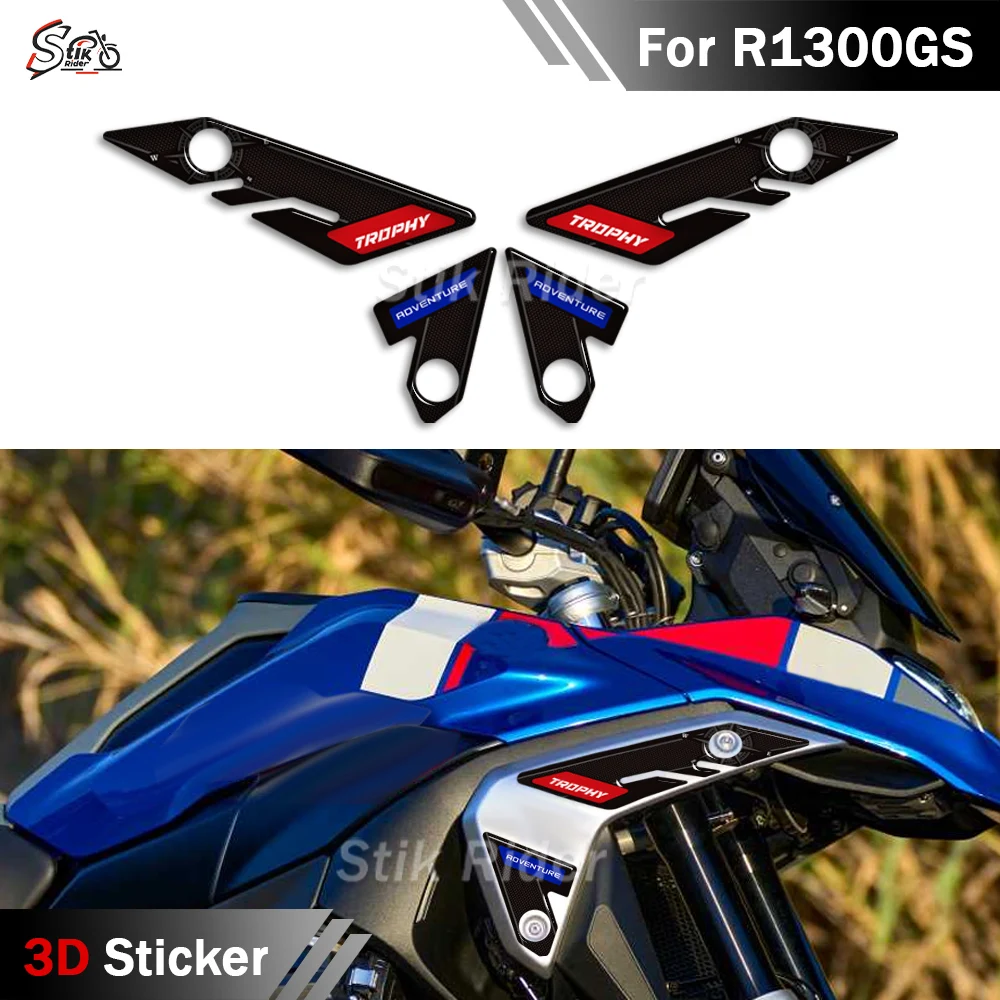

For BMW R1300GS 2023-2024 Motorcycle 3D Epoxy Resin Tank Mat, Windshield Protection Decorative Sticker Kit