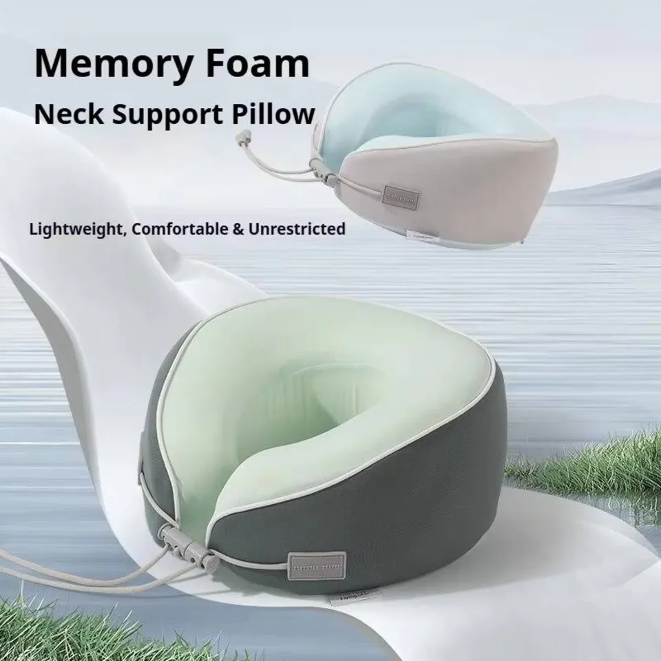 Long Haul Flight Cooling Travel Pillow Evolution U-shaped Cool Supportive Memory Foam With Airflow Vents Neck Pillow