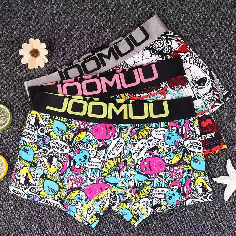 Bóxer de algodón con estampado de dibujos animados para mujer, ropa interior transpirable, cómoda y elástica, pantalones cortos de seguridad