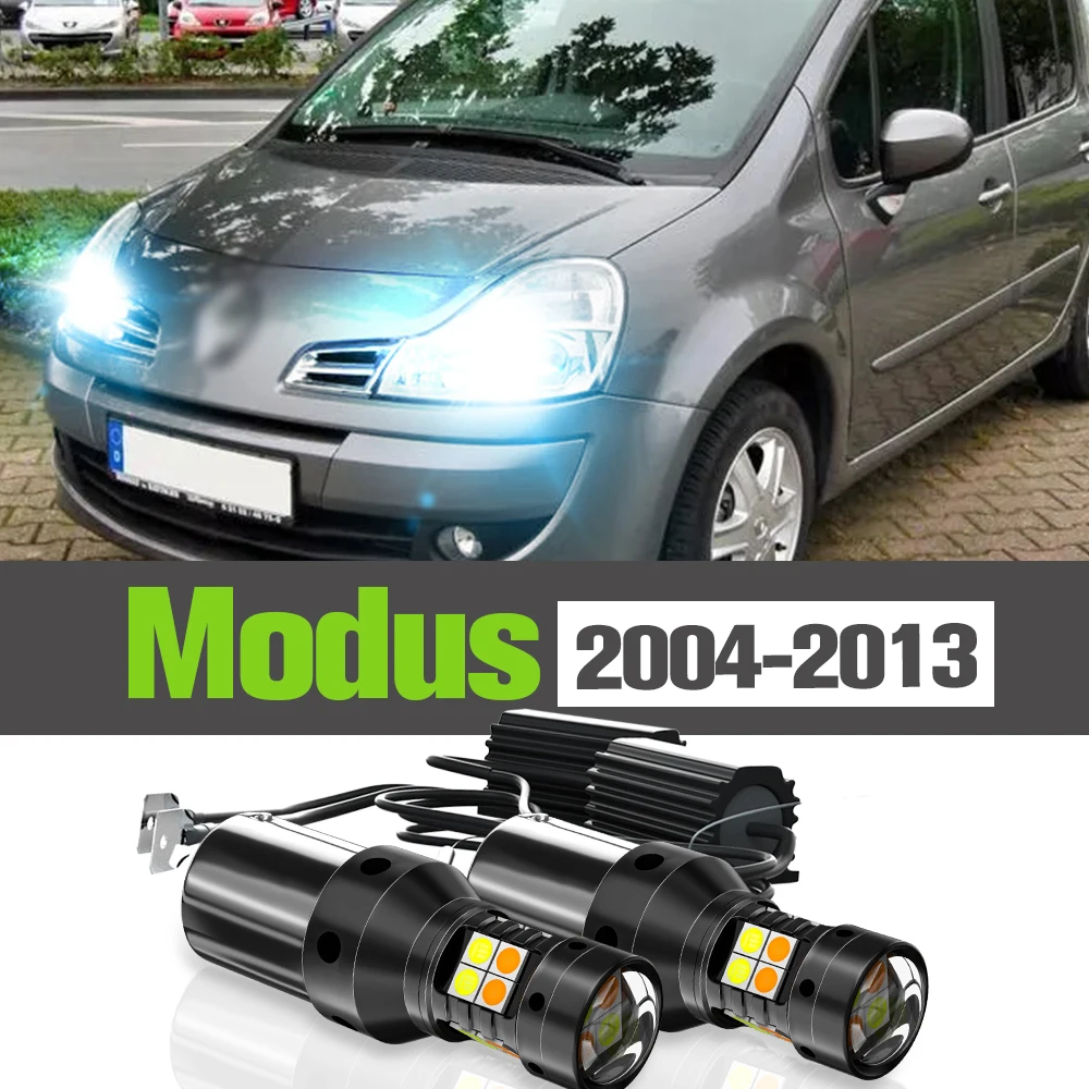 

2x LED Dual Mode Turn Signal+Daytime Running Light DRL Accessories Lamp For Renault Modus 2004-2013 2006 2009 2010 2011 2012