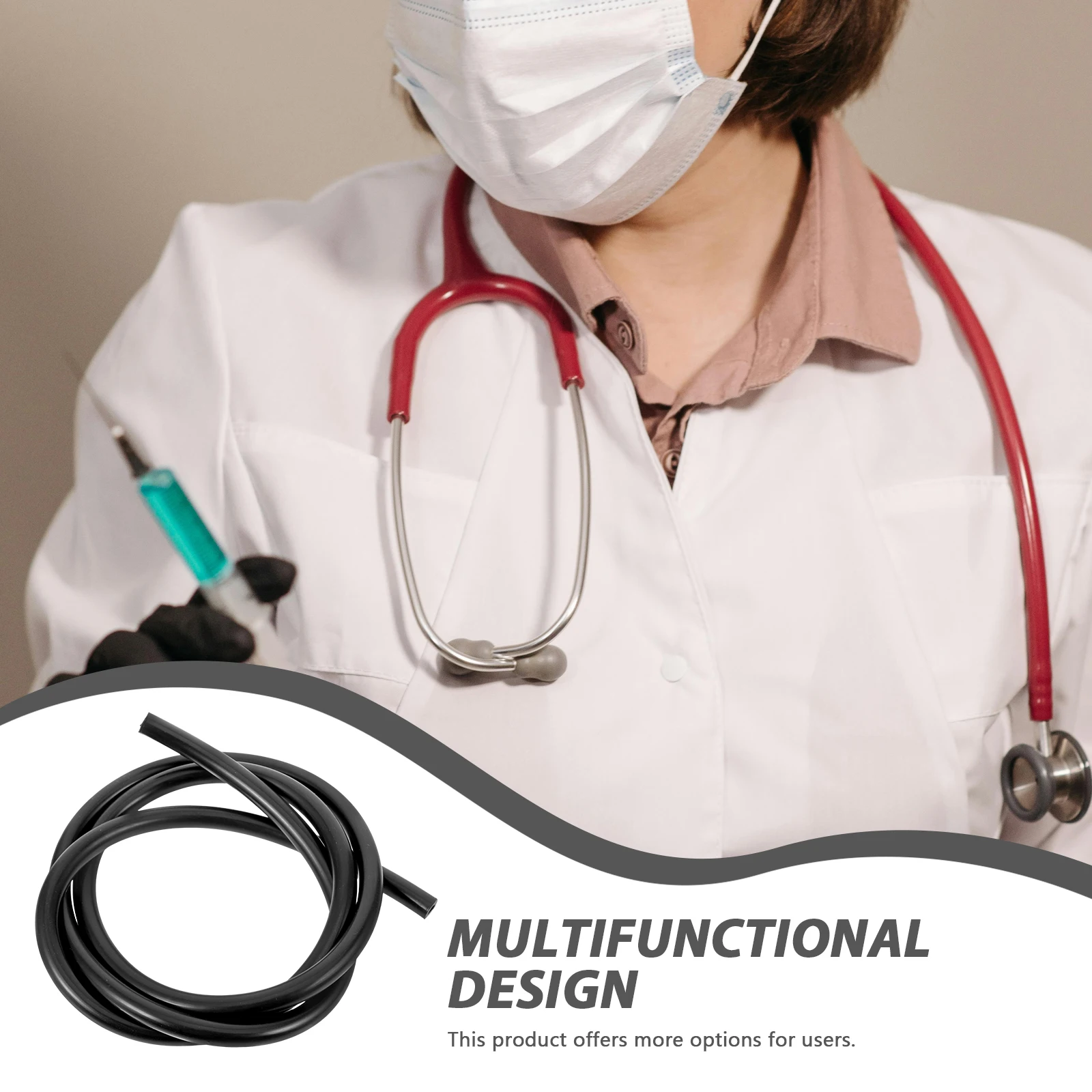 

Rubber Stethoscope Extension Tube Replacement Flexible Medical Tubing Fit for Various Stethoscopes Accessories
