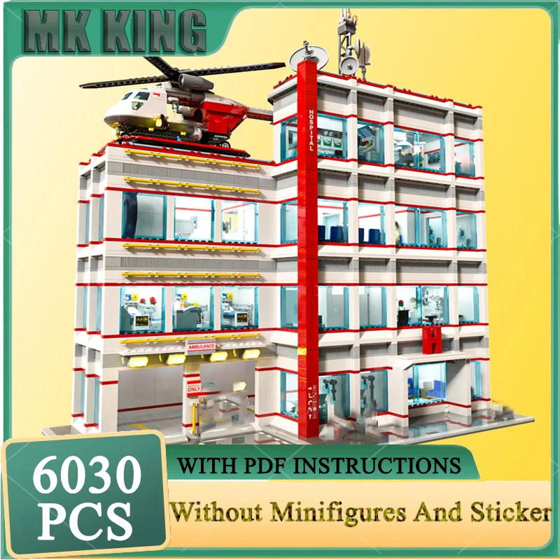 

City Street View Moc Building Blocks General Hospital Modular Building Model Technology Bricks DIY Construstion Assembly ToyGift