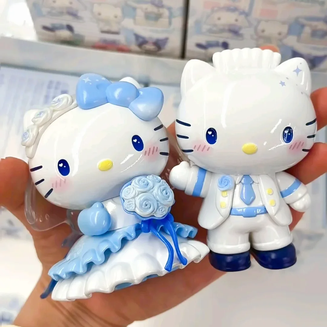 Genuino Sanrio Personaggi Serie di Nozze Scatola Cieca Anime Figure Romantico Kt Cinnamoroll Melody Kurom Pochacco Raccogliere Giocattoli Regalo