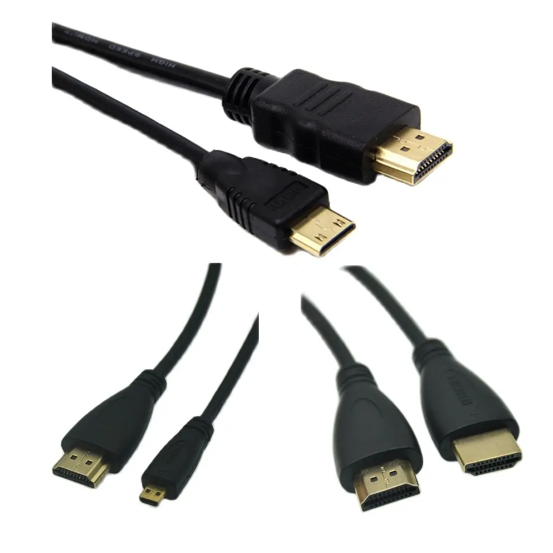 10M 0.3M 1M Mini Micro HD To HDMI-compatible Cable High Speed Adapter Gold Plated Plug For Camera Monitor Projector Notebook TV