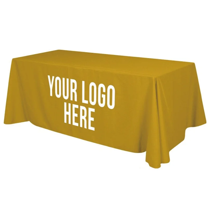 

TB 4ft/6ft/8ft Custom Logo Loose Table Cover Hotel Banquet Wedding Exhibition Counter Decor Tablecloth