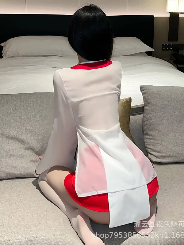 미니 메쉬 레이스 쉬어 드레스 투명 란제리 여성 섹시한 유니폼 유혹 크리스마스 드레스 우아한 뜨거운 섹시한 한국 여성 9P5U