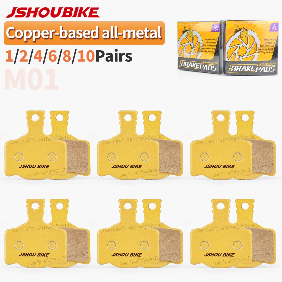 

JSHOUBIKE Advanced All-metal Bicycle brake pads Wear-resistant Non-dyed Low noise for Magura MT2/MT4/MT6/MT8 DK-17 MTS Caliper