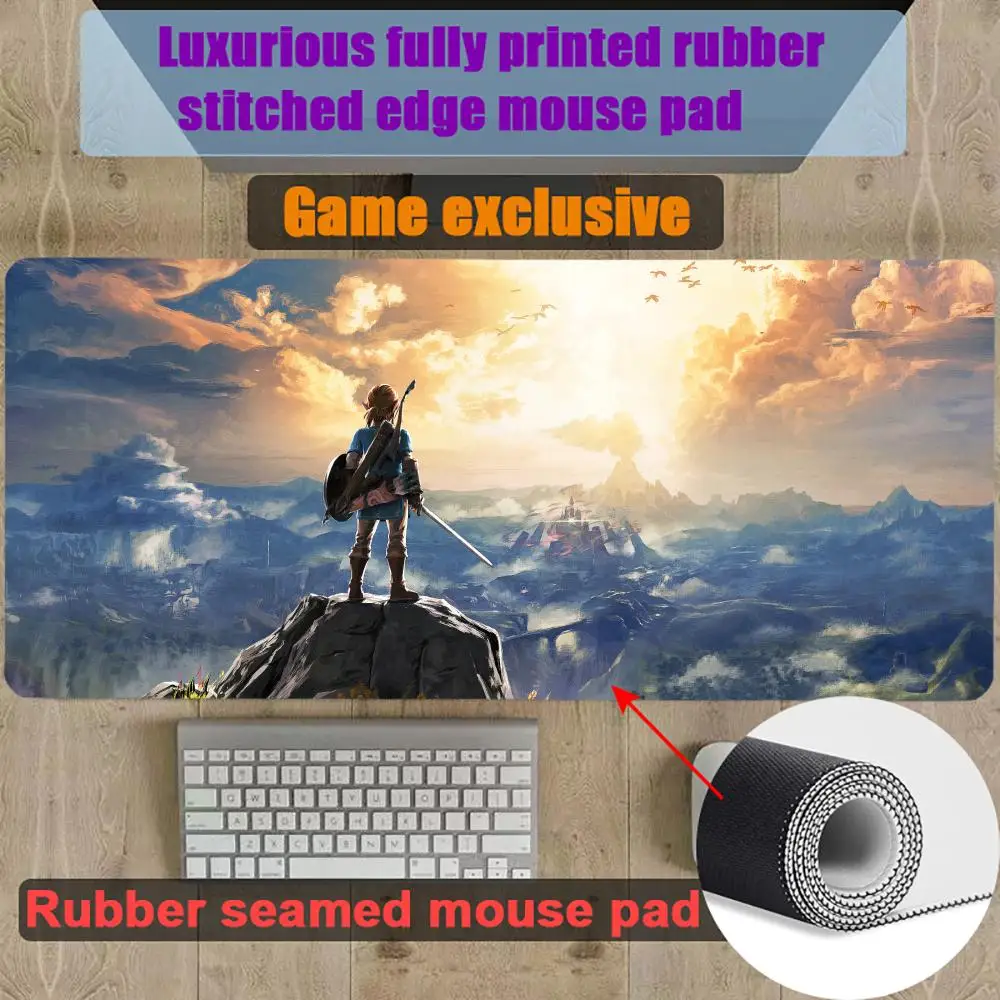 

T-The Legend of Zelda-A Mouse Pad Gamer Gaming Rubber Seamed Mouse Pad Accessories Desk Keyboard Pad Computer Laptop