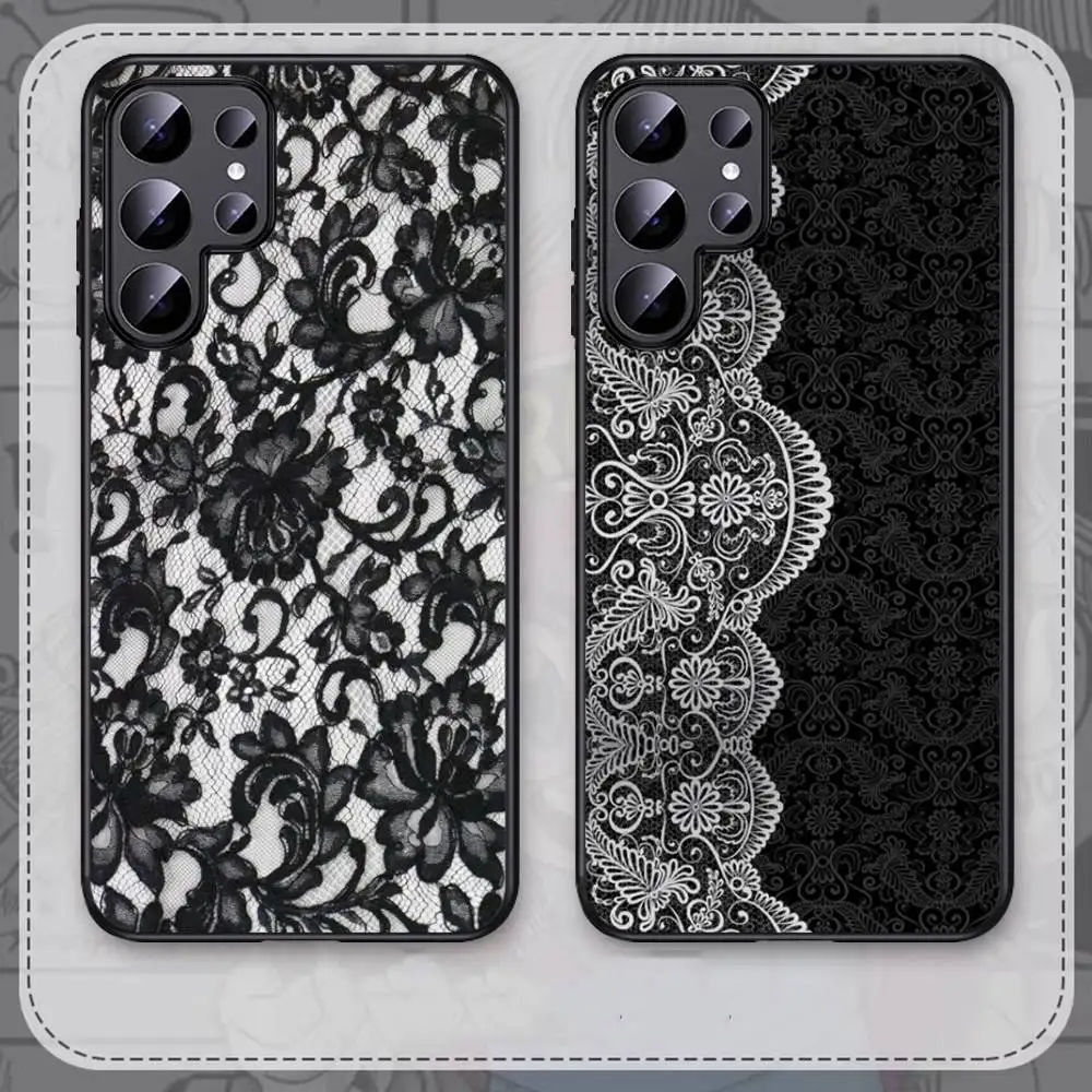 

Lace Style Cool Girl Phone Case For Samsung S 24 fe 25 Ultra plus 20 lite 24 22 21 30 22 23 Ultra 5G Fundas