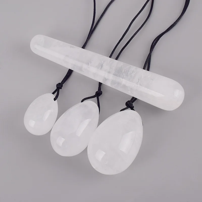White Crystal Yoni Egg Set Rock Crystal Jade Vaginal Muscle Tightening Massage Ball Women Beginner Pelvic Floor Training Tools