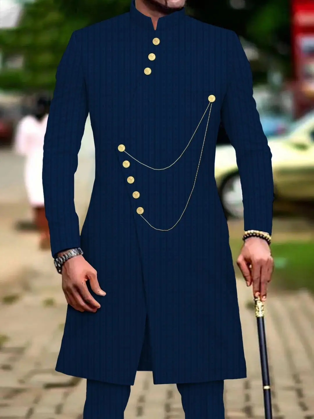 

Men's fashion luxury two pendant chain dress two-piece set