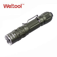 Weltool T2 TAC Tactical flashlight 18650 small straight tube 1900 lumens high and low two military green