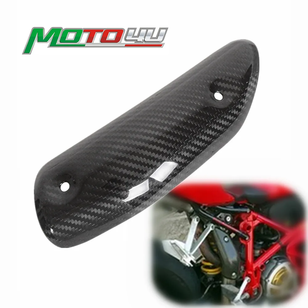 For DUCATI 749 999 2003 2004 2005 2006 100% Carbon Fiber Exhaust Cover Motorcycle Muffler Heat Shield Pipe Guard Fairing