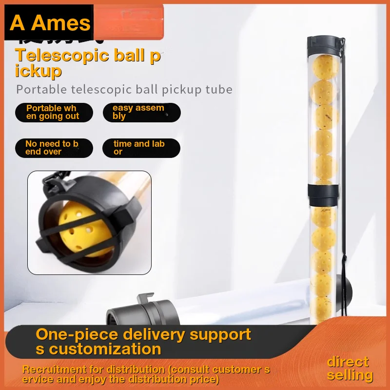 

Retriever Wheels Portable Length Adjustable Handle Tennis Golf Ball Collector Multi-Sport Picker Retriever Lightweight Pickup