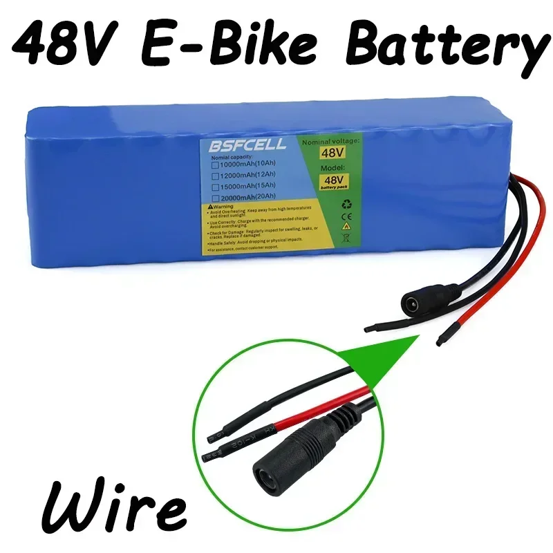 48V E-Bike Battery 10Ah/12Ah/15Ah/20Ah Li-ion Battery XT60/T-plug/Wire Connector ,48V Battery Pack With BMS