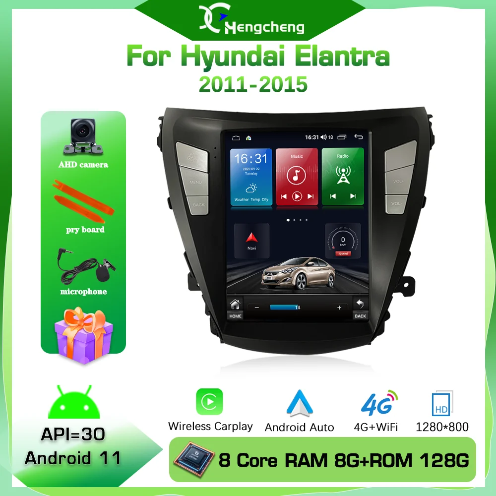 

For Hyundai Elantra I35 Avante MD 2011-2015 car multimedia video player GPS navigation radio Android 10 8Core 8+128G Carplay