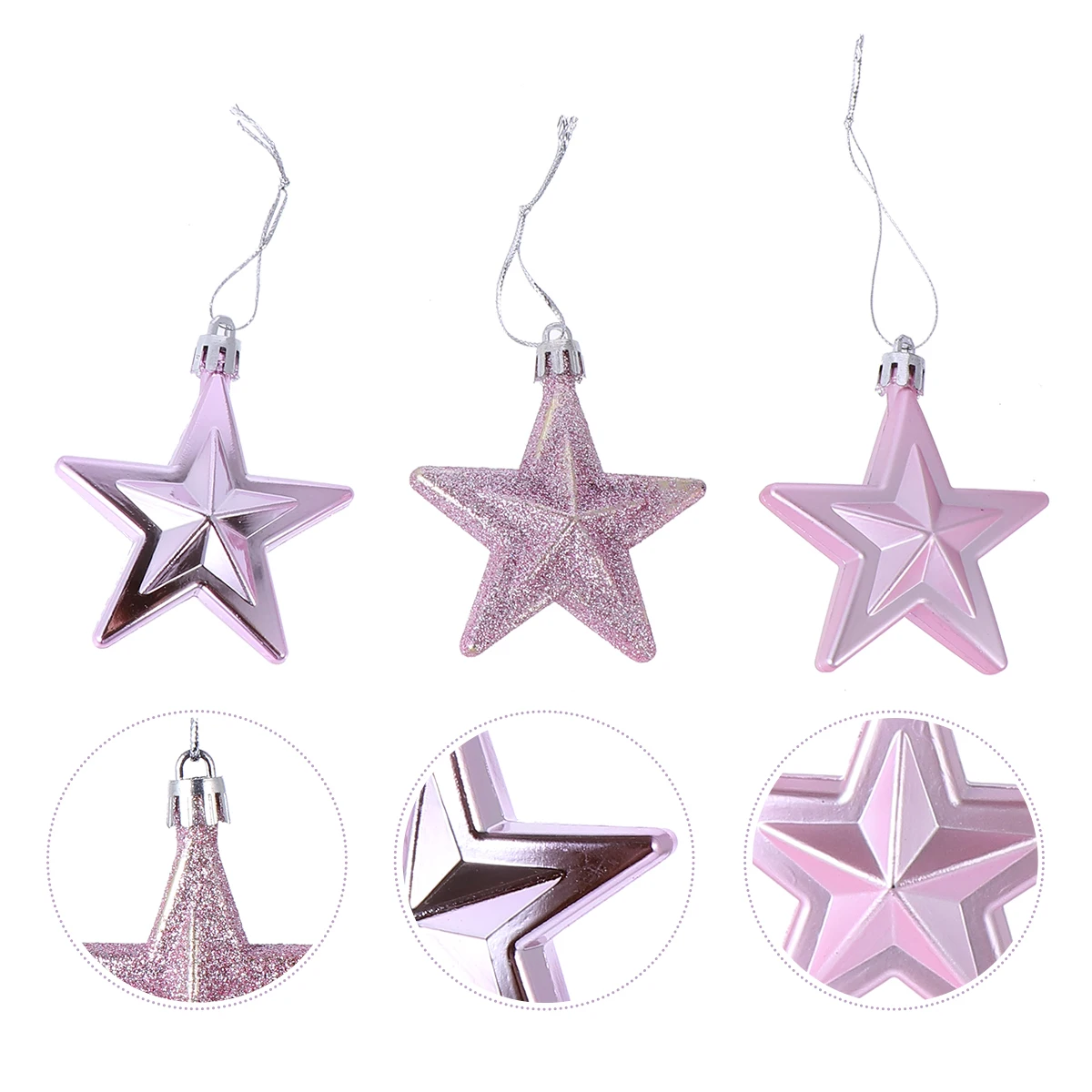 

18pcs Star Decor Plastic Ornament For Tree Plastic Star Ornament Hanging Xmas Party Home Xmas Decor Decoration
