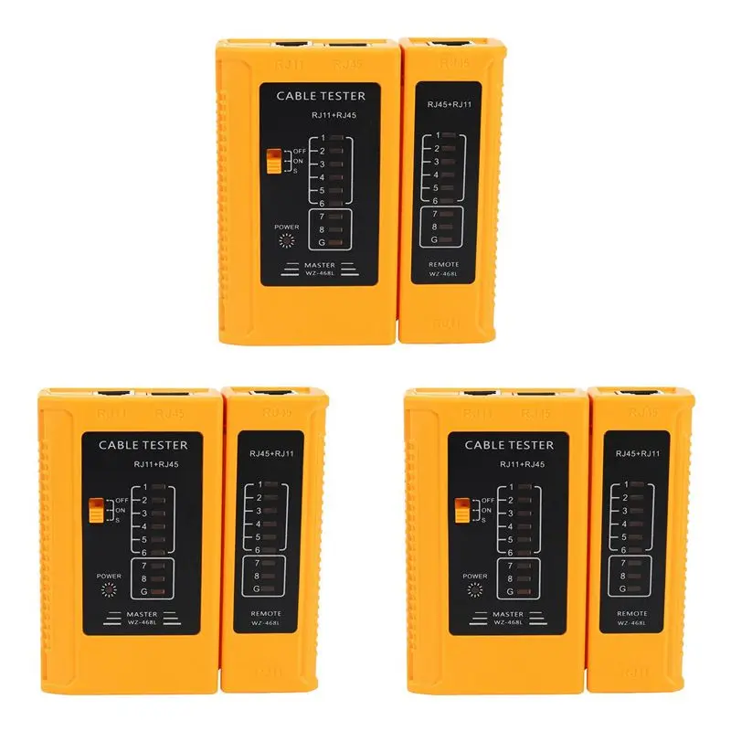 ABRI-3X Network Cable Tester Test Tool RJ45 RJ11 RJ12 CAT5 CAT6 UTP USB LAN Wire Ethernet Cable Tester(Battery Not Included)