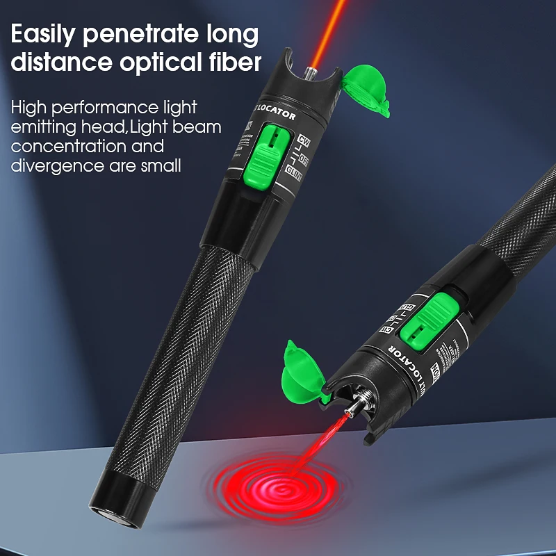 COMPTYCO 20MW Visual Fault Locator Fiber Optic Cable Tester 20MW Range Red Light Pen VFL