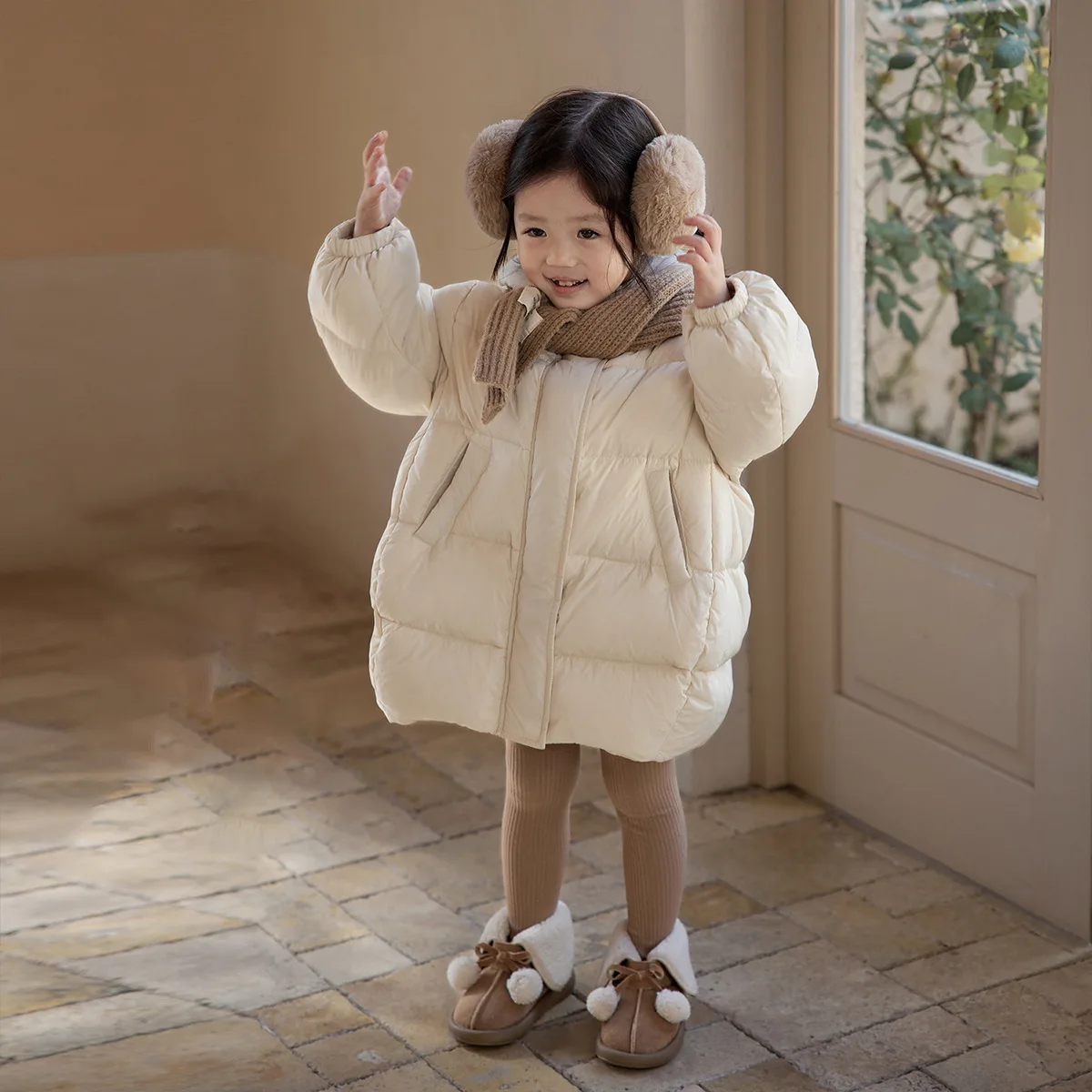 سترة قطنية للأطفال، سميكة وأنيقة للفتيات لشتاء 2025، معطف شتوي لطيف على شكل رسوم كرتونية للأطفال #4