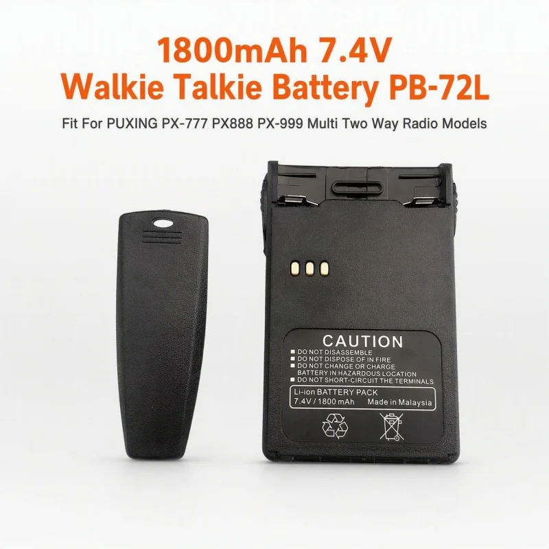 7.4V 1800mAh Walkie Talkie Battery PB-72L For PUXING PX-777 PX888 PX-999 PX-328 PX-728 PX-777Plus VEV-3288S Two Way Radio