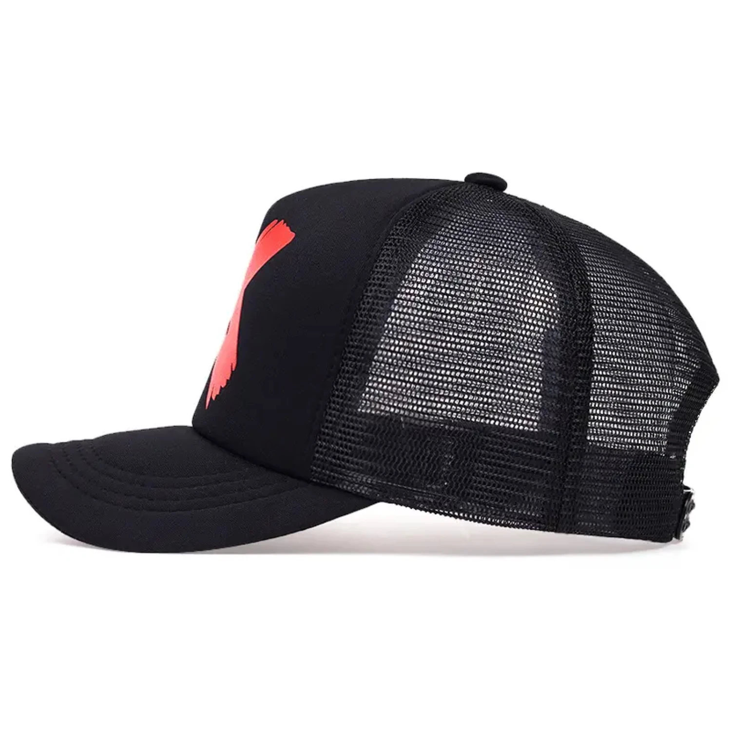 Classic Mesh Trucker Snapback Hat for Men and Women - Adjustable 6 Panel Flat Bill Design