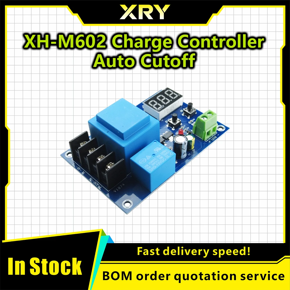 XH-M602 Digital Control Battery Charging Module  AC 220V-Powered Lithium Storage Battery Charger with Control,Switch&Protection
