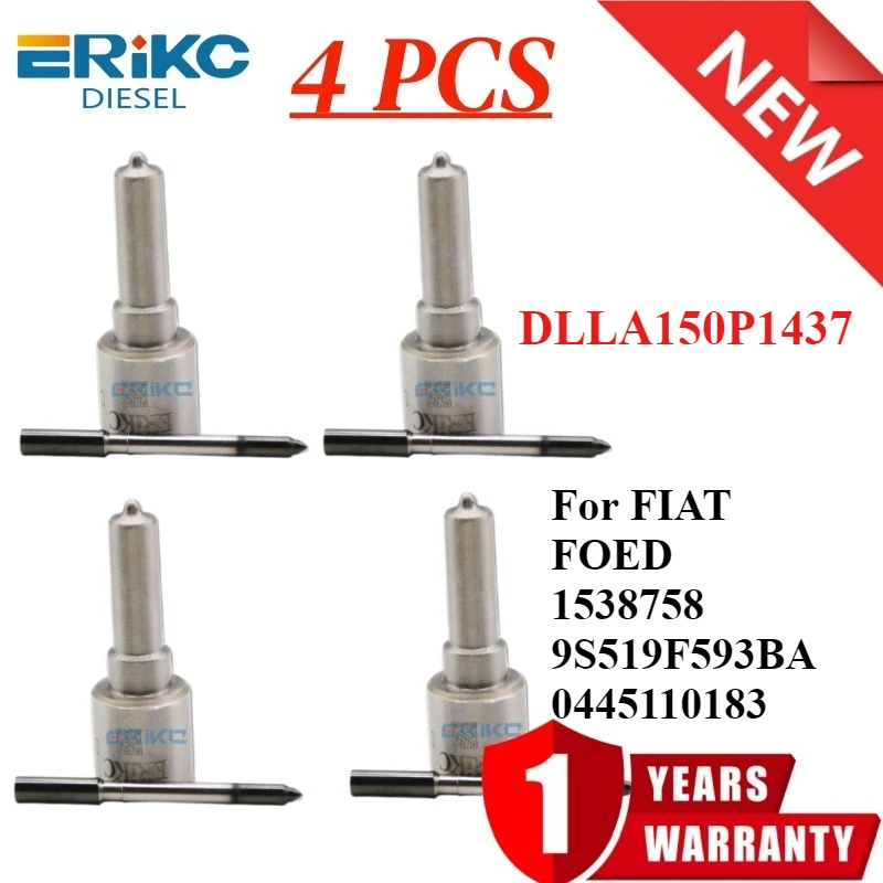 4PCS Injector Nozzle DLLA150P1437 Fuel Diesel Tips 0433171889 DLLA 150P1437 for FIAT FOED 1538758 9S519F593BA 0445110183