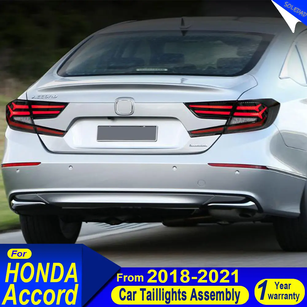 

A Pair LED Taillights For 2018-2022 Honda Accord 10th Gen Sport Taillamp Rear Lamp Brake Turn Signal Tailgate Light